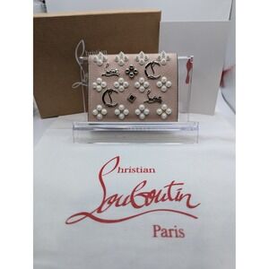 Christian Louboutin Palatin Rose De Chine Leather Wallet Compact Box COA